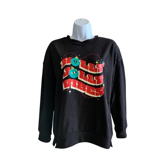 Art Class Youth Holly Jolly Vibes Sweatshirt Black Crewneck Long Sleeve Size XXL - Picture 1 of 11